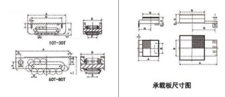 LHRJ-B型滾輪小車尺寸圖